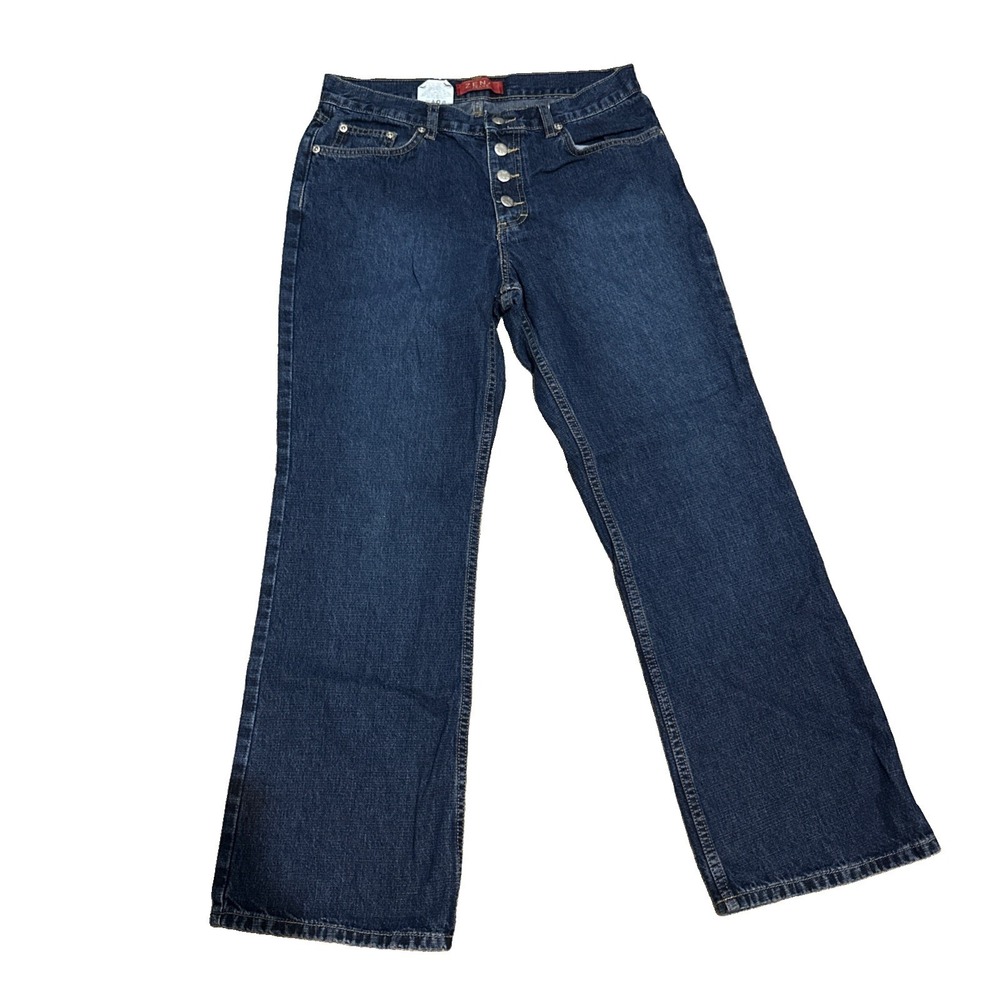 Zena Blue Jeans Women's Sz 10P Bootcut Boyfriend Button Fly 32x28